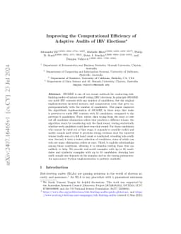Improving the Computational Efficiency of Adaptive Audits of IRV
  Elections