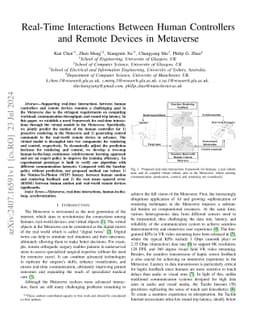 Real-Time Interactions Between Human Controllers and Remote Devices in
  Metaverse