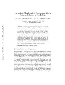 No-brainer: Morphological Computation driven Adaptive Behavior in Soft
  Robots