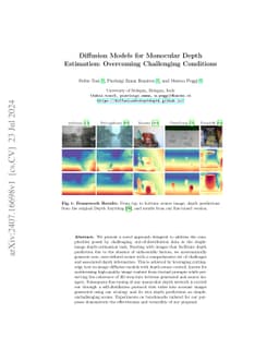 Diffusion Models for Monocular Depth Estimation: Overcoming Challenging
  Conditions