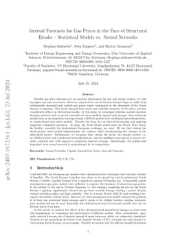 Interval Forecasts for Gas Prices in the Face of Structural Breaks --
  Statistical Models vs. Neural Networks
