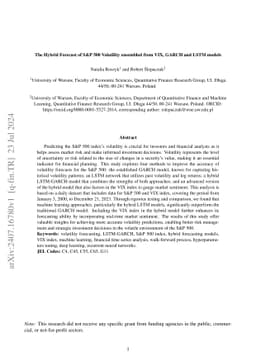 The Hybrid Forecast of S&P 500 Volatility ensembled from VIX, GARCH and
  LSTM models