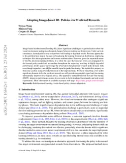 Adapting Image-based RL Policies via Predicted Rewards