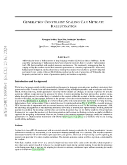 Generation Constraint Scaling Can Mitigate Hallucination