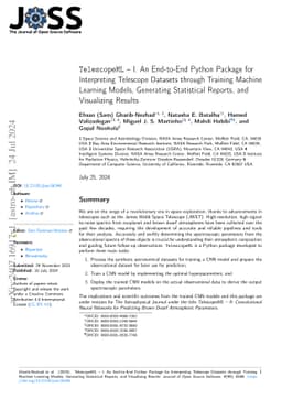 TelescopeML -- I. An End-to-End Python Package for Interpreting
  Telescope Datasets through Training Machine Learning Models, Generating
  Statistical Reports, and Visualizing Results