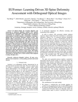 EUFormer: Learning Driven 3D Spine Deformity Assessment with Orthogonal
  Optical Images