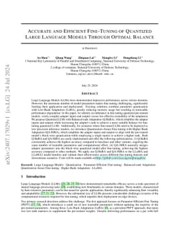 Accurate and Efficient Fine-Tuning of Quantized Large Language Models
  Through Optimal Balance