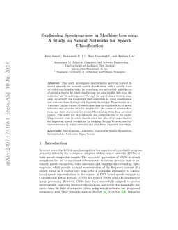 Explaining Spectrograms in Machine Learning: A Study on Neural Networks
  for Speech Classification