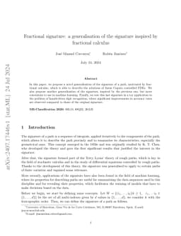 Fractional signature: a generalisation of the signature inspired by
  fractional calculus