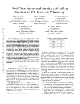 Real-Time Automated donning and doffing detection of PPE based on
  Yolov4-tiny