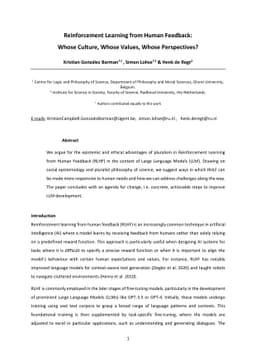 Reinforcement Learning from Human Feedback: Whose Culture, Whose Values, Whose Perspectives?