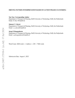 Driving pattern interpretation based on action phases clustering