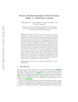 Dataset Distribution Impacts Model Fairness: Single vs. Multi-Task
  Learning