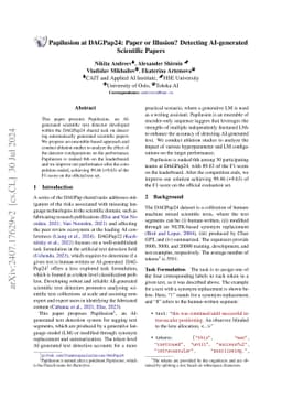 Papilusion at DAGPap24: Paper or Illusion? Detecting AI-generated
  Scientific Papers