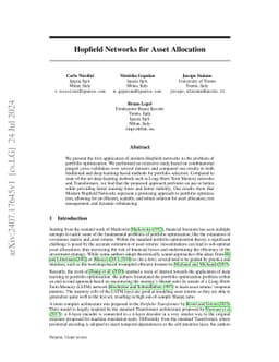 Hopfield Networks for Asset Allocation