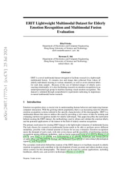ERIT Lightweight Multimodal Dataset for Elderly Emotion Recognition and
  Multimodal Fusion Evaluation