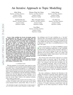 An Iterative Approach to Topic Modelling