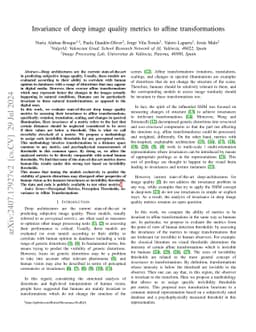Invariance of deep image quality metrics to affine transformations