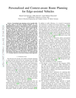 Personalized and Context-aware Route Planning for Edge-assisted Vehicles