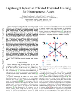 Lightweight Industrial Cohorted Federated Learning for Heterogeneous
  Assets