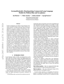 GermanPartiesQA: Benchmarking Commercial Large Language Models for
  Political Bias and Sycophancy