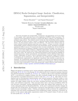 DINOv2 Rocks Geological Image Analysis: Classification, Segmentation,
  and Interpretability