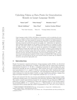 Unlocking Tokens as Data Points for Generalization Bounds on Larger
  Language Models