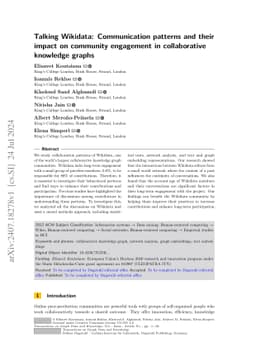 Talking Wikidata: Communication patterns and their impact on community
  engagement in collaborative knowledge graphs