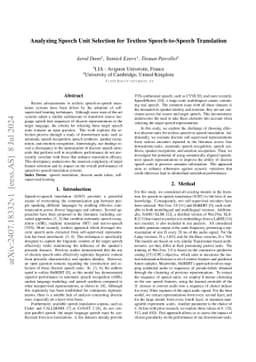 Analyzing Speech Unit Selection for Textless Speech-to-Speech
  Translation