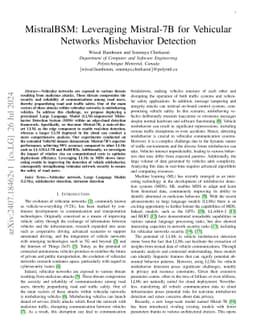 MistralBSM: Leveraging Mistral-7B for Vehicular Networks Misbehavior
  Detection