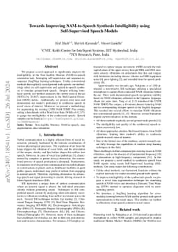 Towards Improving NAM-to-Speech Synthesis Intelligibility using
  Self-Supervised Speech Models