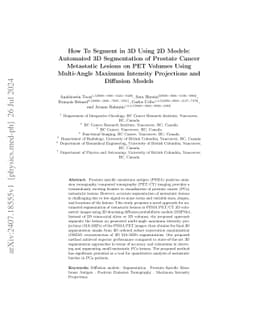 How To Segment in 3D Using 2D Models: Automated 3D Segmentation of
  Prostate Cancer Metastatic Lesions on PET Volumes Using Multi-Angle Maximum
  Intensity Projections and Diffusion Models