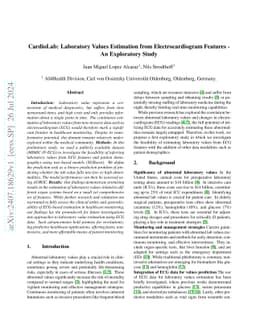 CardioLab: Laboratory Values Estimation from Electrocardiogram Features
  -- An Exploratory Study