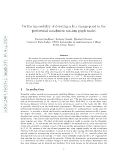 On the impossibility of detecting a late change-point in the
  preferential attachment random graph model