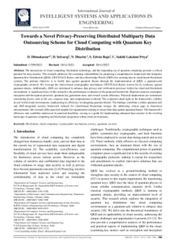 Towards a Novel Privacy-Preserving Distributed Multiparty Data
  Outsourcing Scheme for Cloud Computing with Quantum Key Distribution