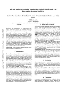 ASGIR: Audio Spectrogram Transformer Guided Classification And
  Information Retrieval For Birds