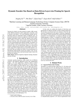 Dynamic Encoder Size Based on Data-Driven Layer-wise Pruning for Speech
  Recognition