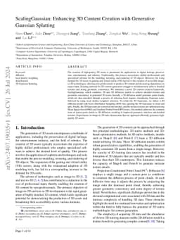 ScalingGaussian: Enhancing 3D Content Creation with Generative Gaussian
  Splatting