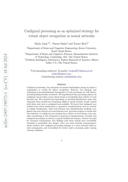 Configural processing as an optimized strategy for robust object
  recognition in neural networks