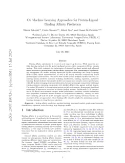 On Machine Learning Approaches for Protein-Ligand Binding Affinity
  Prediction