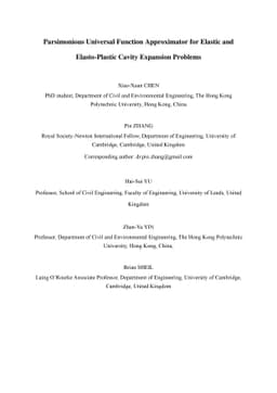 Parsimonious Universal Function Approximator for Elastic and
  Elasto-Plastic Cavity Expansion Problems