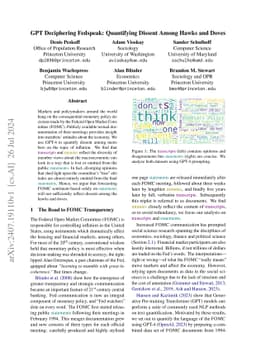 GPT Deciphering Fedspeak: Quantifying Dissent Among Hawks and Doves