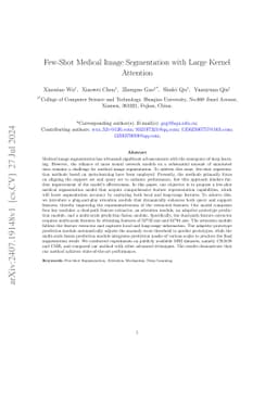 Few-Shot Medical Image Segmentation with Large Kernel Attention