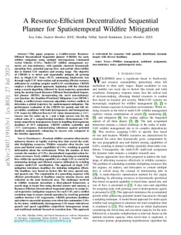 A Resource-Efficient Decentralized Sequential Planner for Spatiotemporal
  Wildfire Mitigation