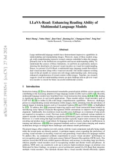 LLaVA-Read: Enhancing Reading Ability of Multimodal Language Models