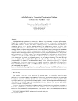 A collaborative ensemble construction method for federated random forest