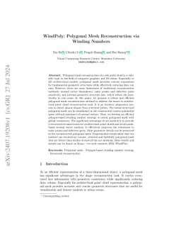 WindPoly: Polygonal Mesh Reconstruction via Winding Numbers