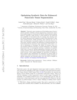 Optimizing Synthetic Data for Enhanced Pancreatic Tumor Segmentation