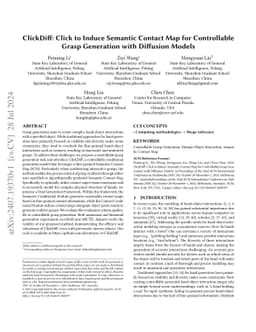 ClickDiff: Click to Induce Semantic Contact Map for Controllable Grasp
  Generation with Diffusion Models