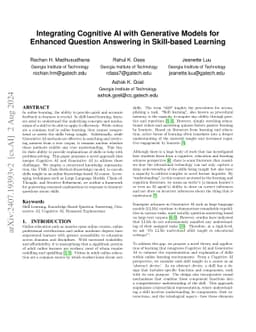 Integrating Cognitive AI with Generative Models for Enhanced Question
  Answering in Skill-based Learning